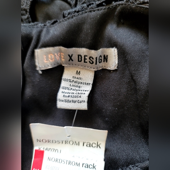 New Love X Design Jet Black Bell Sleeve Lace Mini Dress Fit And Flare Medium - Picture 15 of 16